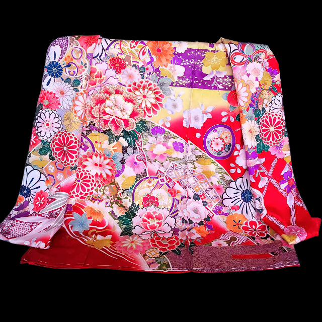 オンリーワンお引きずり大振袖紅霞の雅（型染め京友禅） | お引きずり