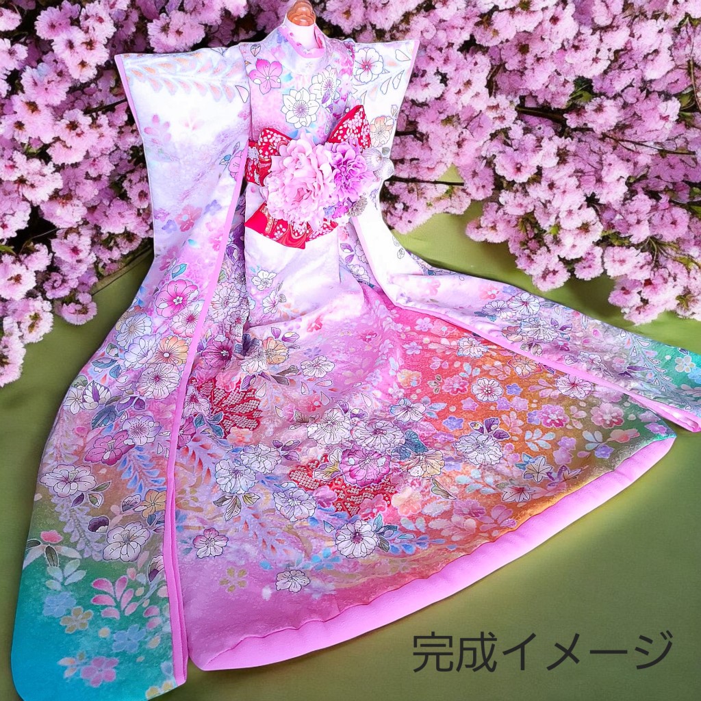 犬用お着物　オーダー用総絞り生地 オーダーお着物用 正絹生地 （絞り柄）№8 SSサイズ 3000円～ | 犬用