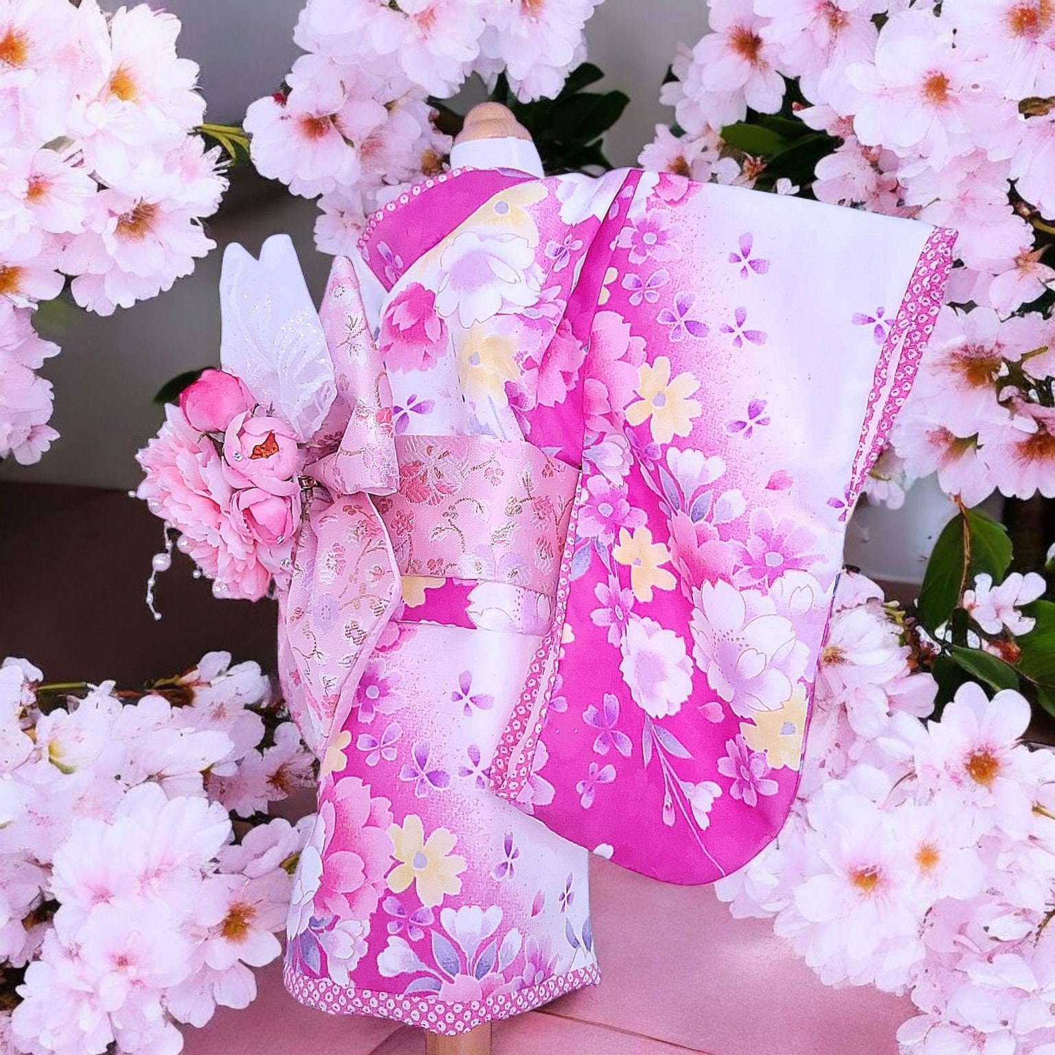 ペットの着物犬服の着物ー桜隠し | 着物 | オーダーメイドペット