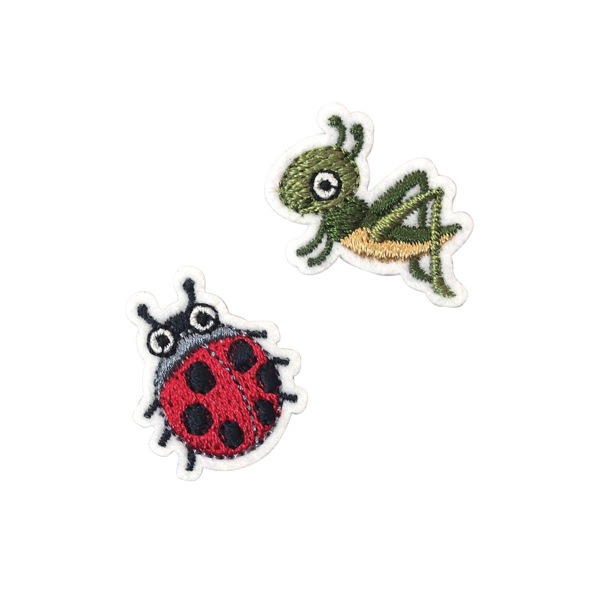 23420 2個付 ミニワッペン「昆虫」 シール＆アイロン両用 | オリジナル