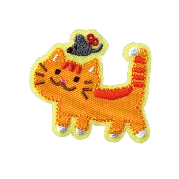 23067 ねこワッペン（茶トラ） <br> アイロン接着タイプ | オリジナル