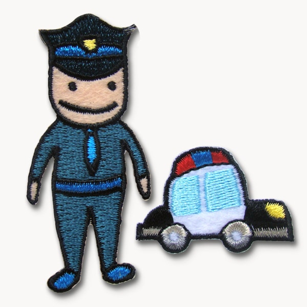 23316 おしごとシリーズ 「警察官」ワッペン アイロン接着
