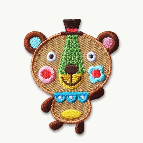 刺繍の柄がかわいい くま アイロン接着ワッペン 大人かわいいロマンティックなアップリケ オリジナルワッペン どうぶつ P S Fan パイオニア ワッペン ハンドメイドクラフト
