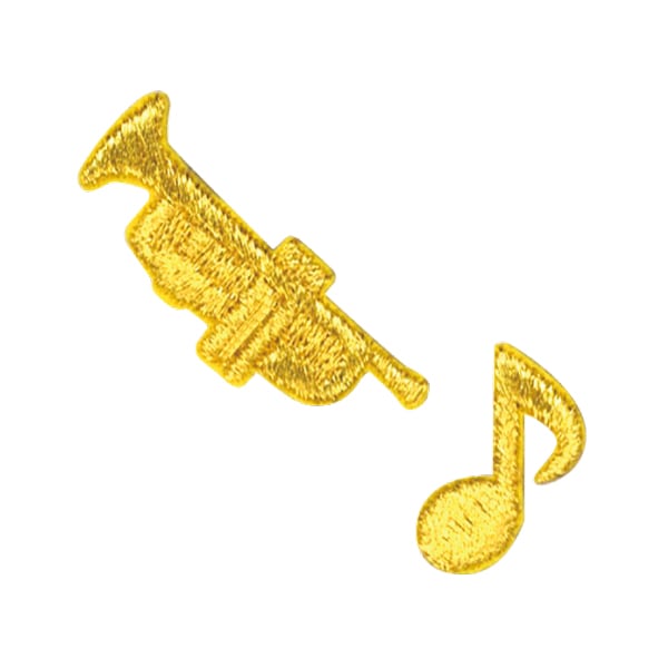 25064 【Golden embroidery collection】ワッペン トランペット