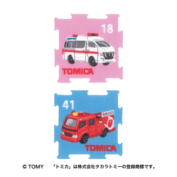 TOM54 「トミカ」 パズルワッペン（2個付き） 救急車・消防車<br