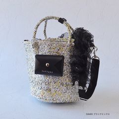 アンジェリックプリティ✦リボンドット柄アンブレラ ショッパー柄 黒 グレー EXCLUSIVE RAPTURE