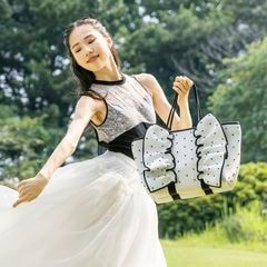 イマンジュートバックＬ（アンティークレース他コラージュ） イマンジュートバックL（アンティークレース他コラージュ