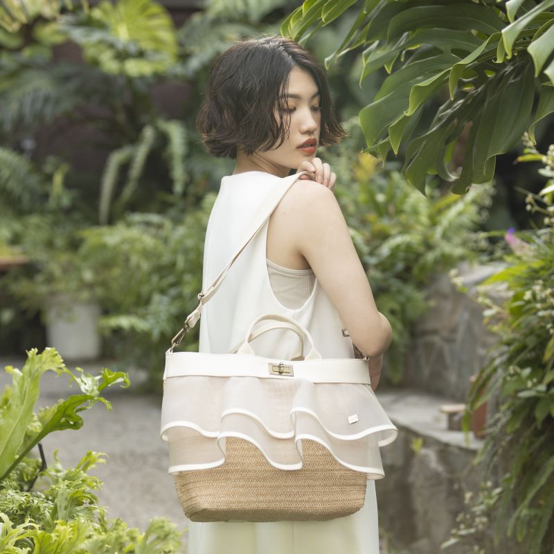 RAPTURE 【SALE 40%OFF】セントルーシー ラフィア＆チュールバッグ-L 