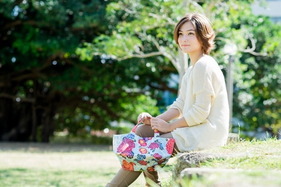 優香さんの舟形トート / 紅型バタフライ | BAG,HAND BAG | 琉球帆布