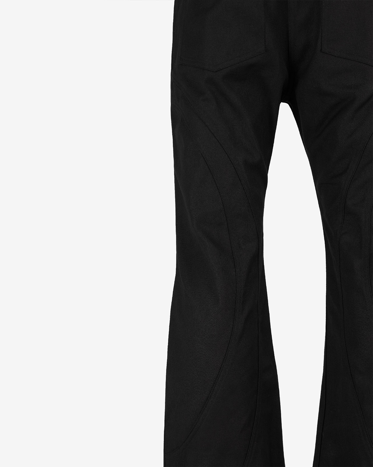 【REPINER】WAX COATED FLARE BLACK JEANS