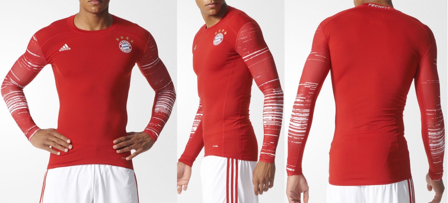  FCバイエルン・ミュンヘン 長袖トレーニングシャツ スペイン市場独占！16/17 バイエルンミュンヘン・オフィシャルTECHFIT