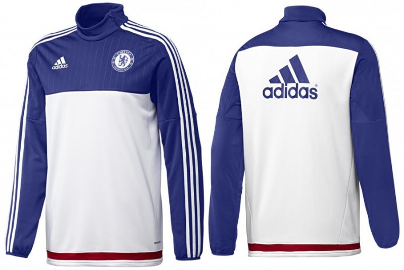 セットアップ adidas／チェルシー トレーニングトップ スペイン市場独占！15/16 チェルシー・オフィシャル1/4ジップ付き