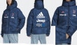 世界市場独占！22/23 ユベントス・オフィシャル選手同様の新スポンサー 4Ｘe ・ JEEP ・ Allianz ・ Adidas ロゴのフルスポンサー付き・ ウィンター ダウンボンバージャケット：