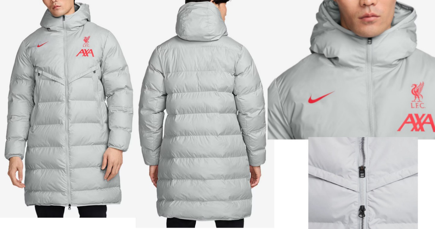リバプールFC⭐️Nike⭐️Mens⭐️24/25⭐️ダウンジャケット⭐️ライトグレー 世界市場独占！24/25 リヴァプール オフィシャル