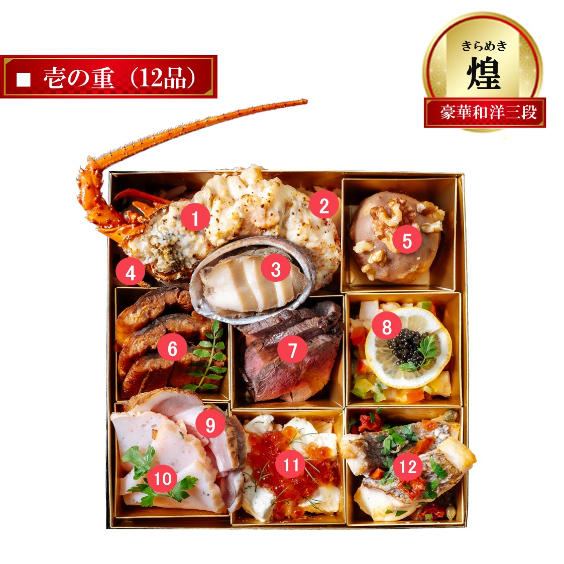 契約成立 ちゃべ 早割特別価格10,800円オフ】2026 低糖質おせち三段重 『煌