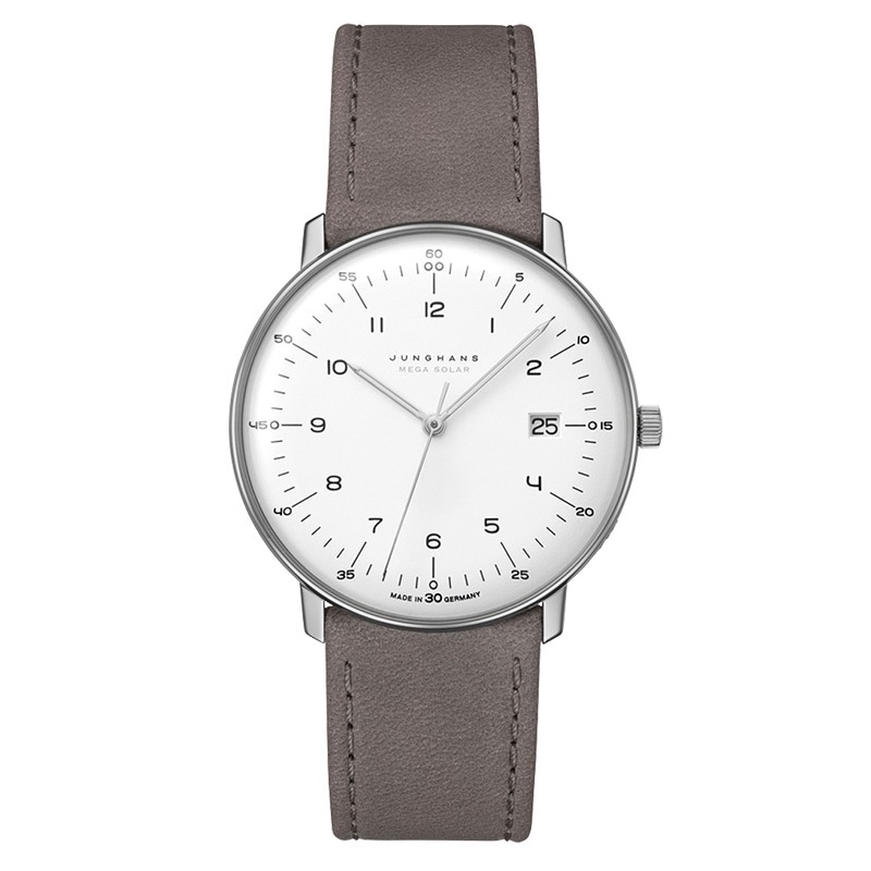 ユンハンス マックスビル メガソーラー 電波ソーラー 059 2021 02 腕時計 メンズ 059/2021.02 JUNGHANS Max Bill Mega Solar レザーバンド