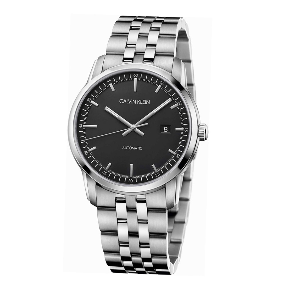 Calvin Klein カルバンクライン 自動巻 Infinite インフィニット メンズ シルバー×ブラック メタルベルト K5S3414Y