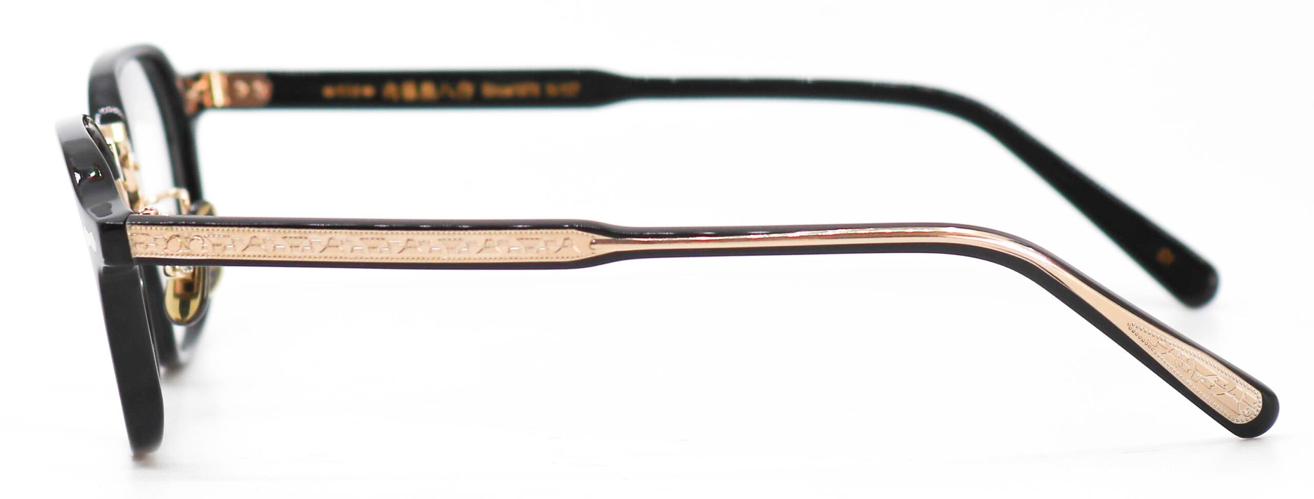 内藤熊八作 N-107 C-1 ブラック-クリア/ゴールド メガネ | メガネ