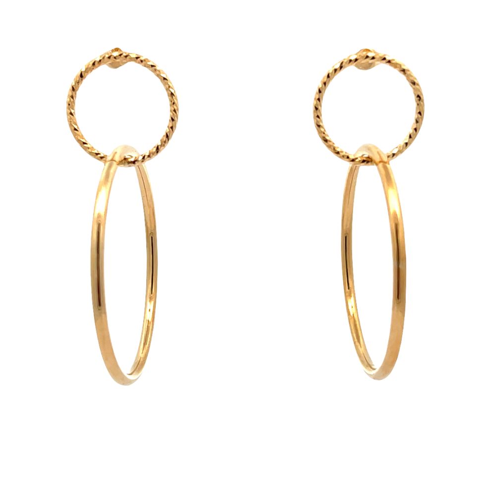 地金ダブルフープピアス