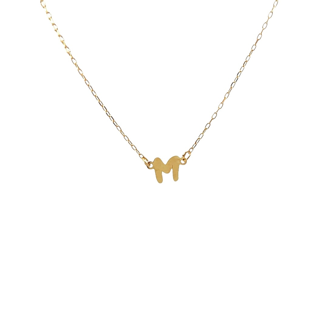 地金両引きイニシャル「M」ネックレス
