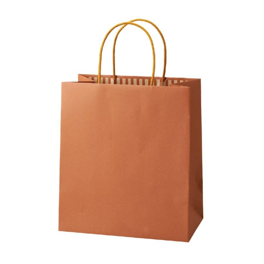 手提げ紙袋 無地 カラーズ タンジェリン 240×140×270mm (100枚