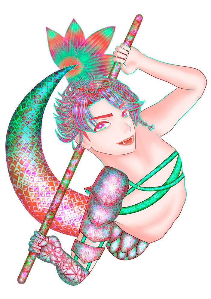 セクシーイケメン人魚アルTシャツ