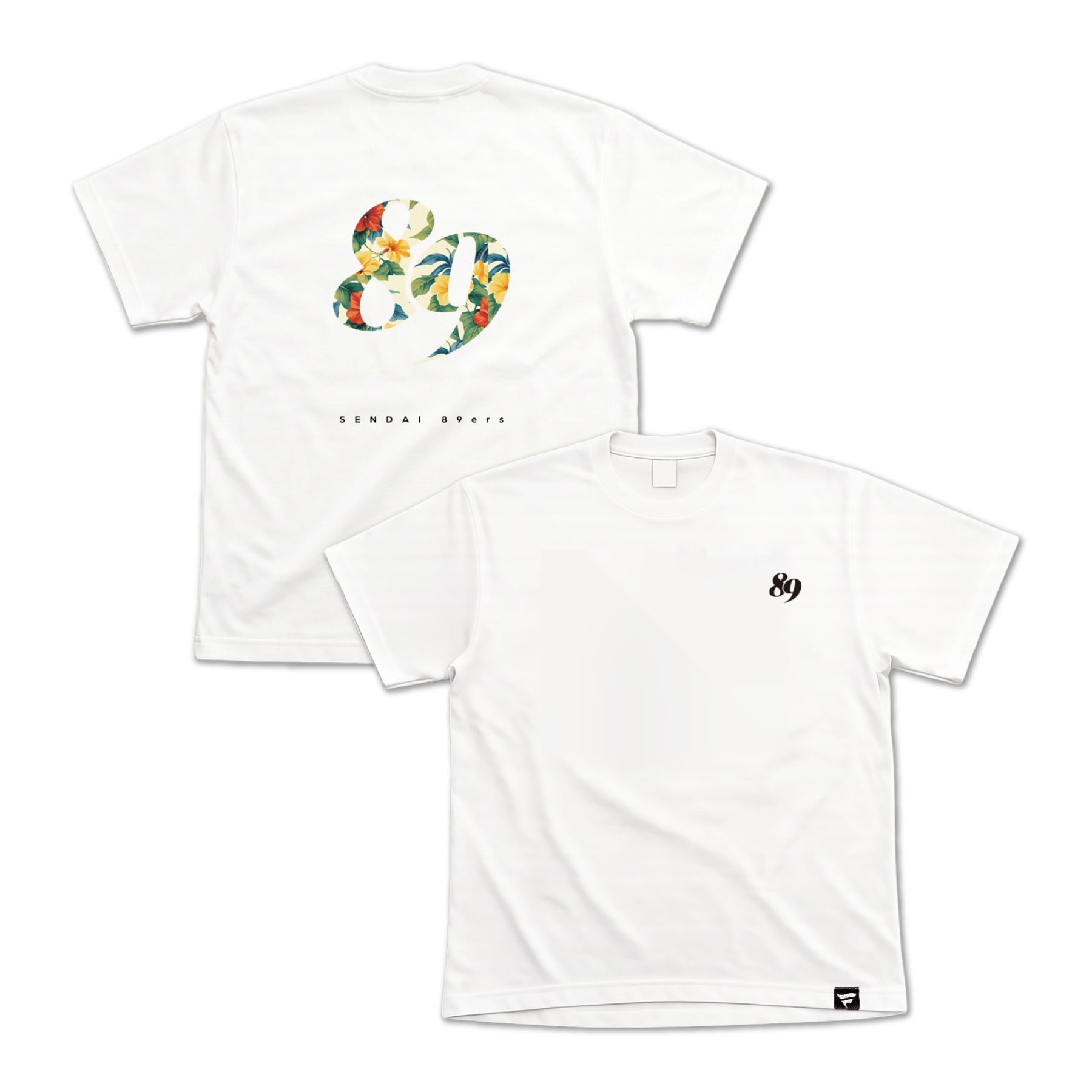 89フラワーTシャツ(ホワイト)