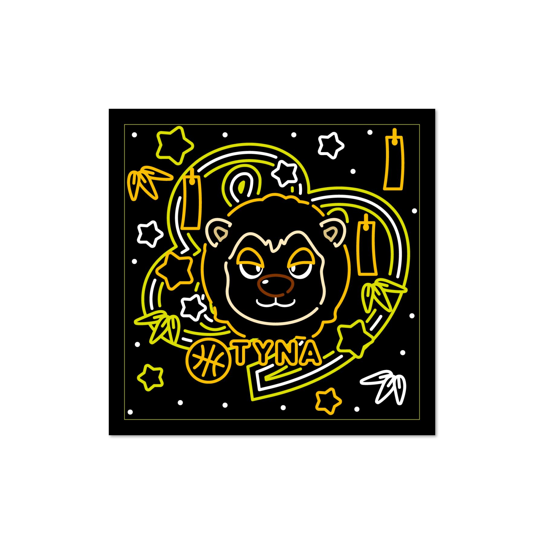 ネオンブラックミニタオル ティナ