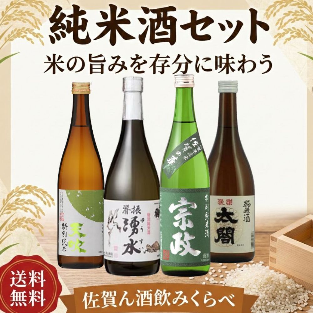 佐賀ん酒Bセット　純米酒セット　720ml×4本　送料込み