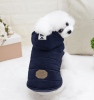 【国内配送】犬用 冬服 デニム風ダウンベスト フリース 小型犬用 Sサイズ