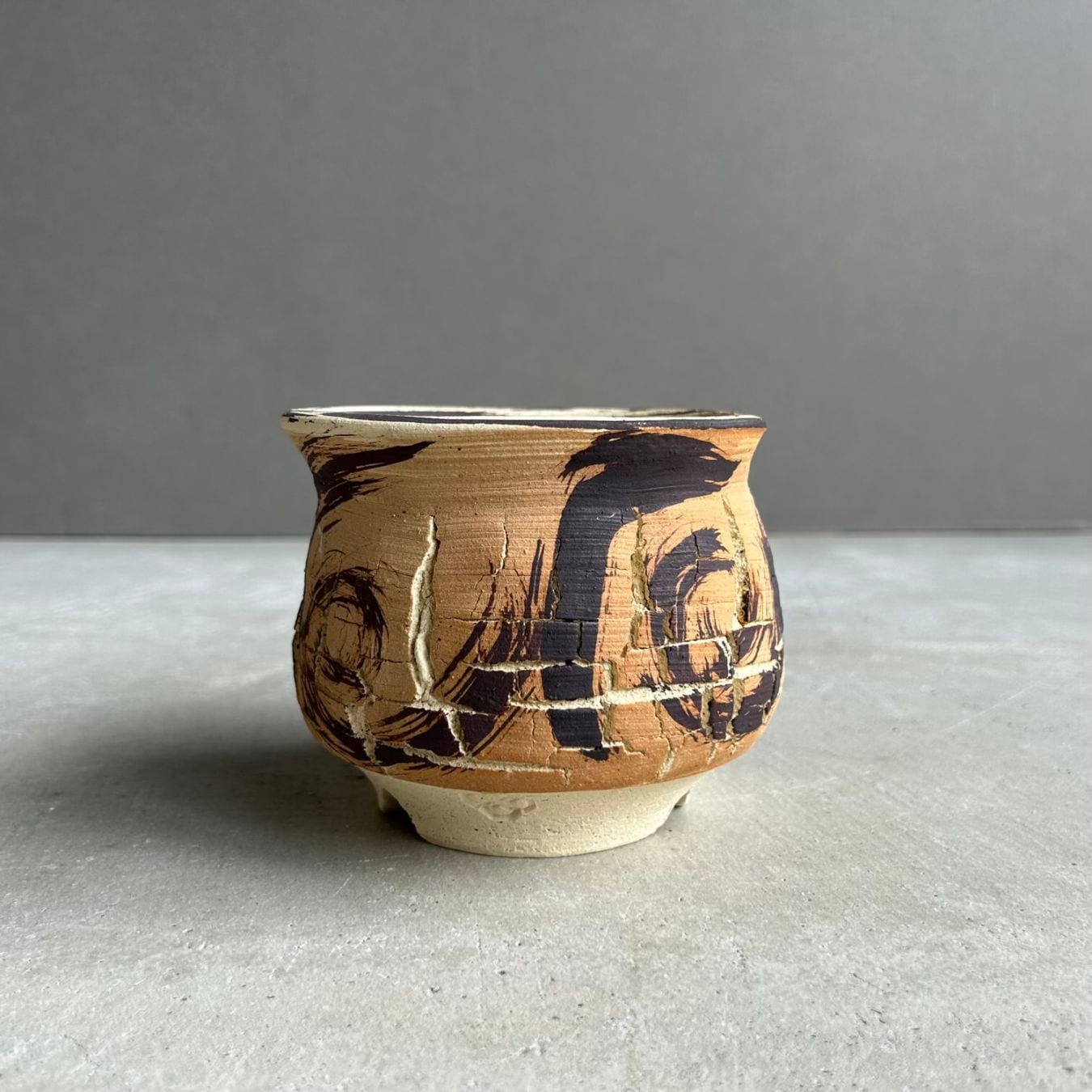 YON-HACHI 朴-boku- 植木鉢 S 苫米地正樹 作家鉢 萬古焼 陶器鉢