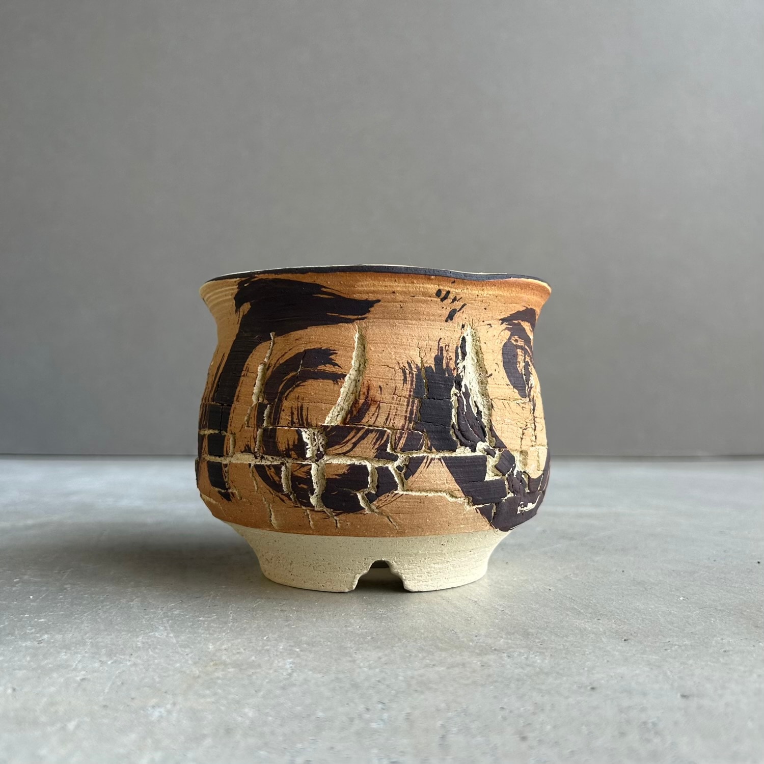 YON-HACHI 朴-boku- 植木鉢 S 苫米地正樹 作家鉢 萬古焼 陶器鉢