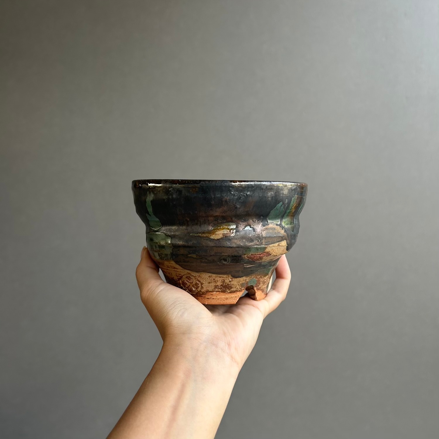 YON-HACHI 粋-iki- 植木鉢 SS 苫米地正樹 作家鉢 萬古焼 陶器鉢
