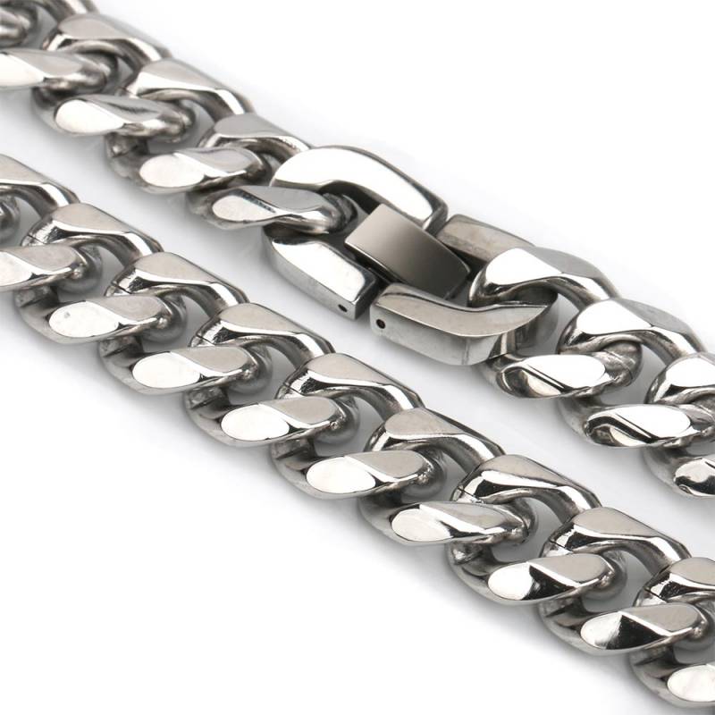 silver KYASYA 幅15mm 喜平チェーンネックレス ブリンブリン CZ AAA パヴェ 18k wg GP gold silver HIPHOP系 B系 ストリート ラ ステンレス 喜平ネックレス 幅15mm [n344-s-15mm] | スタイルで探す