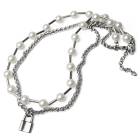 パールネックレス 南京錠 [n474]