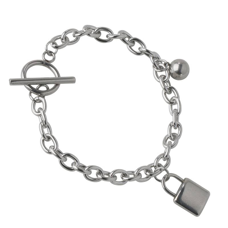 ステンレス南京錠チャームブレスレット [b231] | スタイルで探す