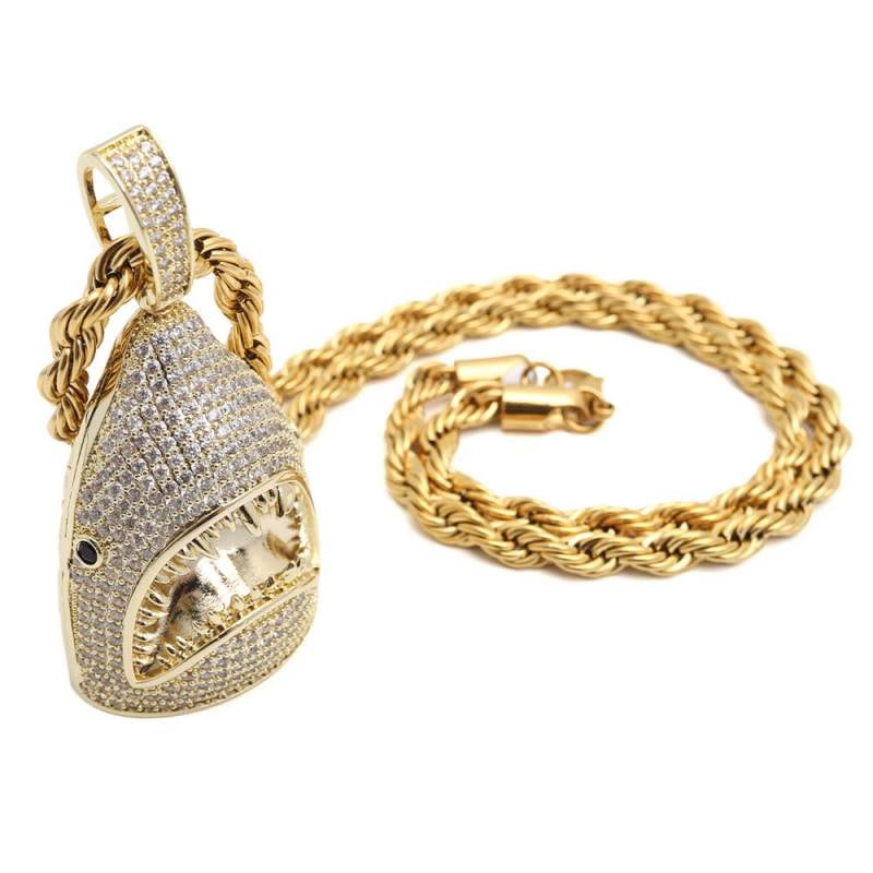 サメネックレス パヴェ [n432-gold] | すべての商品 | SILVER KYASYA
