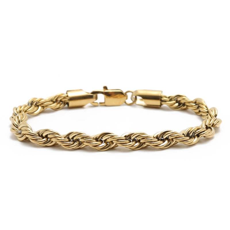 【希少品】 オールド ダブルロープチェーンブレスレット 14K ステンレス ロープチェーンブレスレット [b335-gold] | スタイル