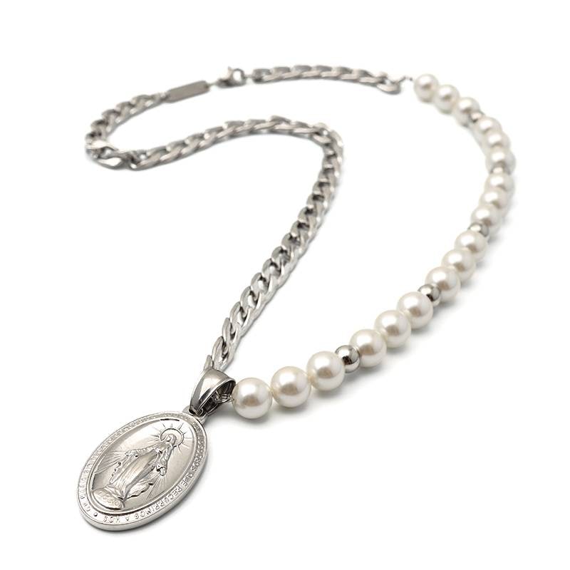 パールネックレス メダイ マリア [n447-silver] | ネックレス | SILVER