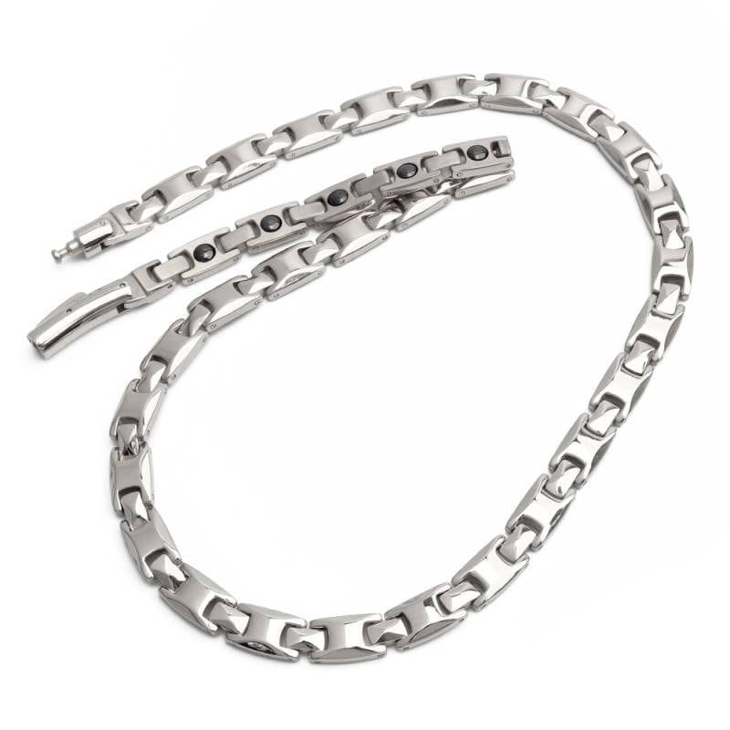 ステンレス 磁気ネックレス [n485-silver] | ネックレス | SILVER KYASYA