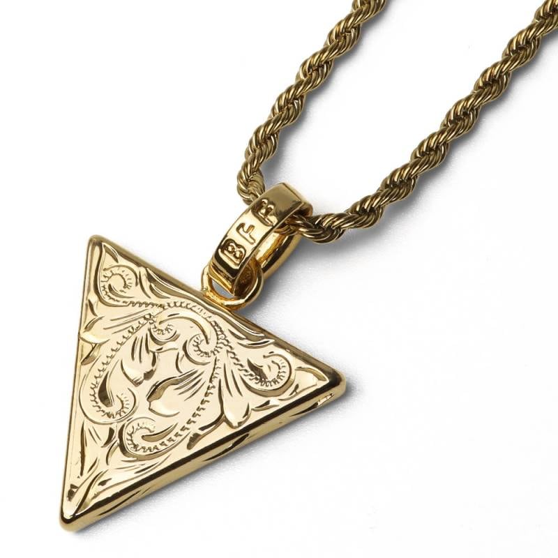 ゴールド 三角形ペンダント ネックレス BFF ブランド トライアングルネックレス ゴールド 18K GP gold