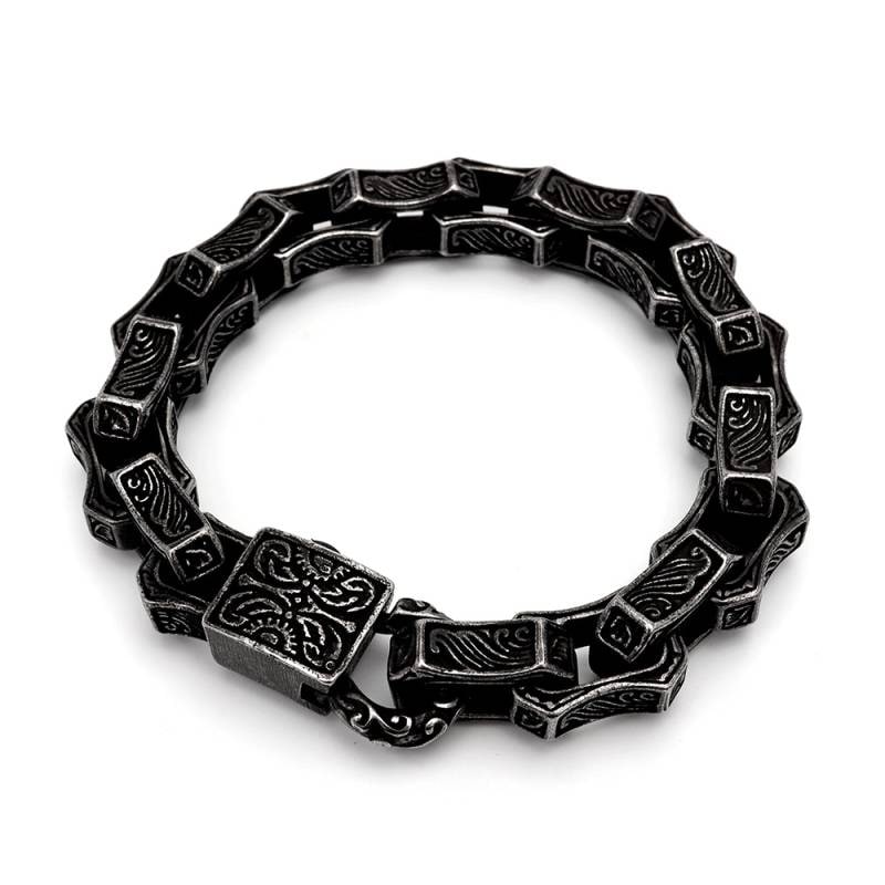 ステンレス ブラックチェーンブレスレット [b506] | ブレスレット