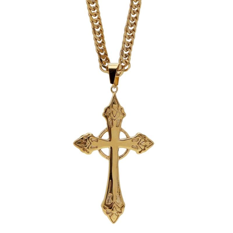 ステンレス クロスネックレス ゴールド [n623-gold] | ネックレス