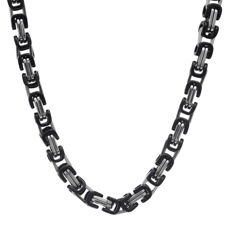 ネックレス ブラック シルバー ステンレス ネックレス ブラックシルバー [n635-4mm-sb] | ネックレス