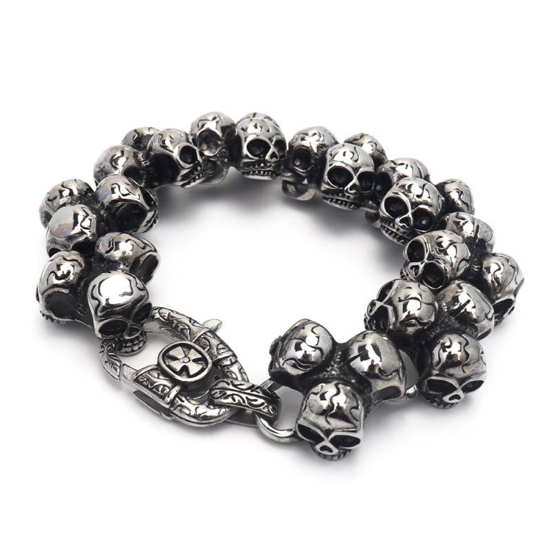 ステンレス スカルブレスレット [b568] | ブレスレット,ステンレス