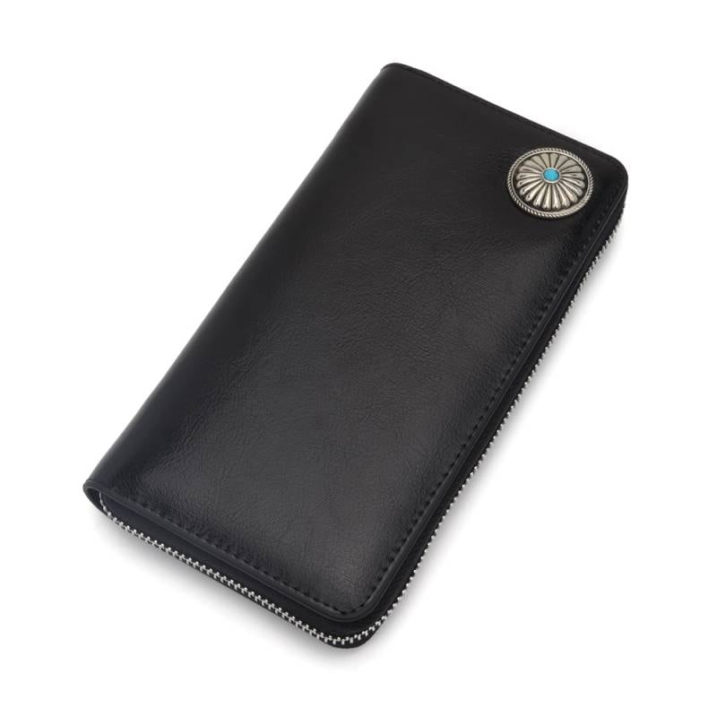 ハ*ル様 ‼️オークション‼️本革 長財布フラワーコンチョアポロ BKブラック黒 TADY&KINGTADY LeatherK18アポロコンチョ付き長財布 栃木レザー