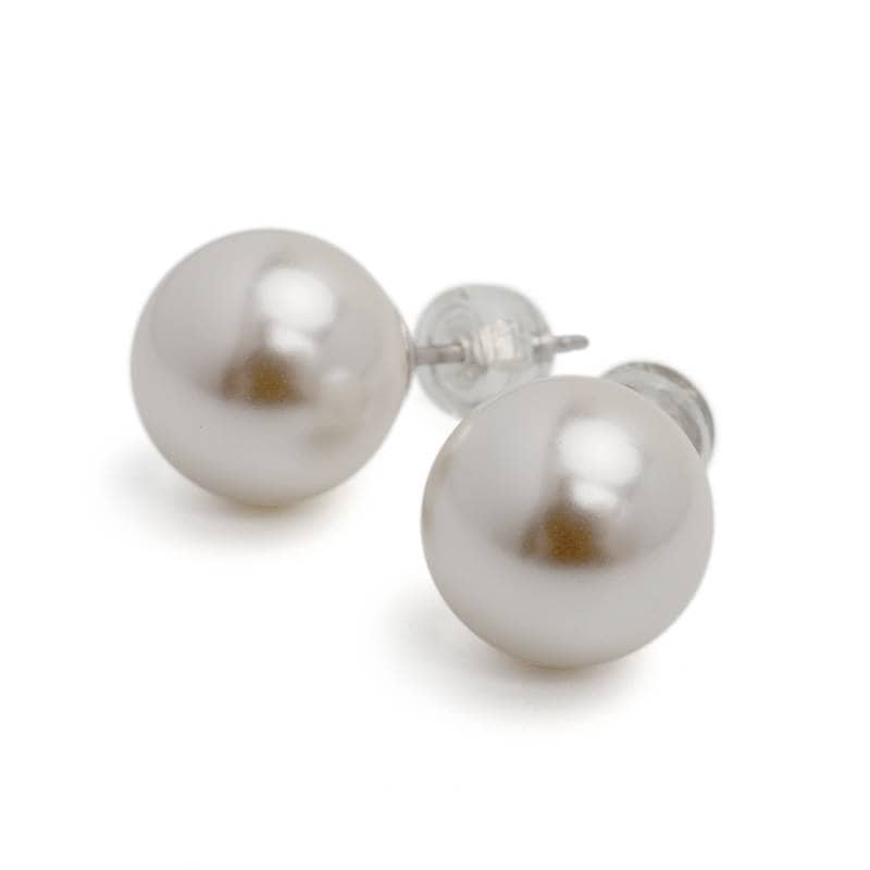 シルバー ホワイトパールロゴピアス シルバー925 パールピアス [ce303-10mm] | ピアス,シルバー925