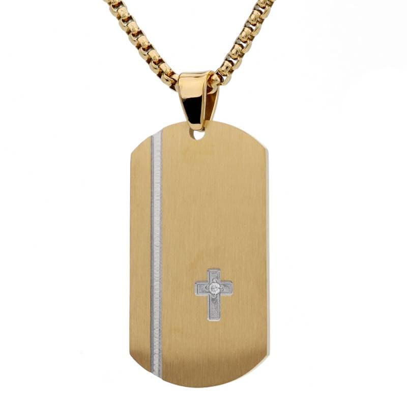 ステンレス ドッグタグネックレス [n703-gold] | ネックレス