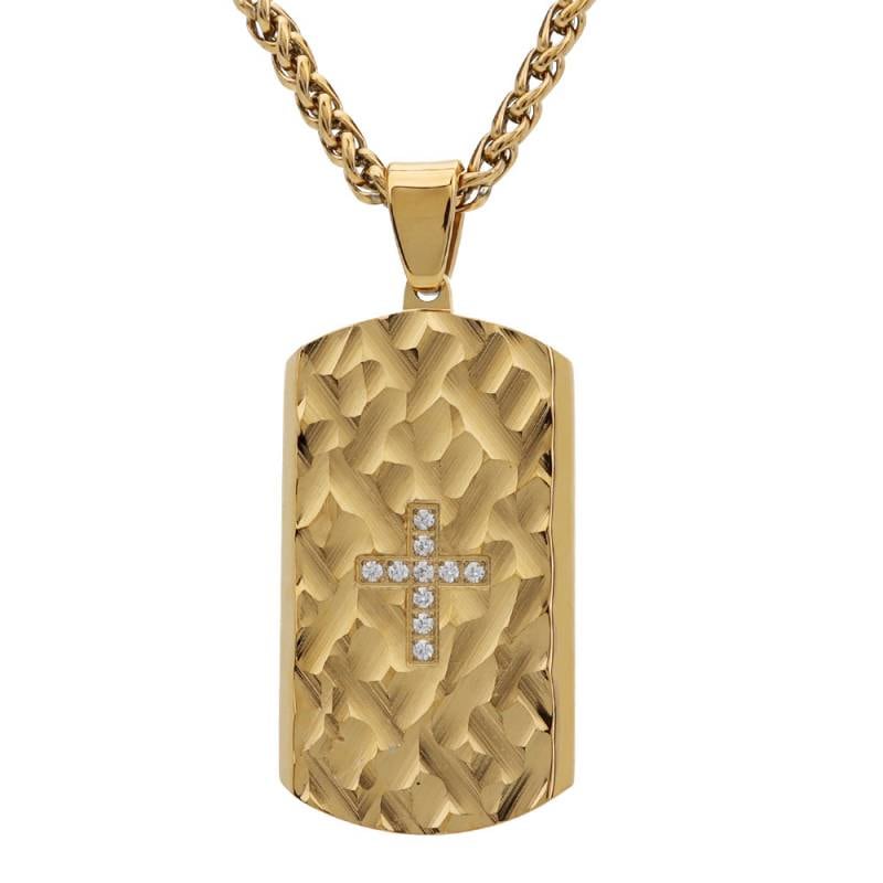 ステンレス ドッグタグネックレス [n728-gold] | ネックレス