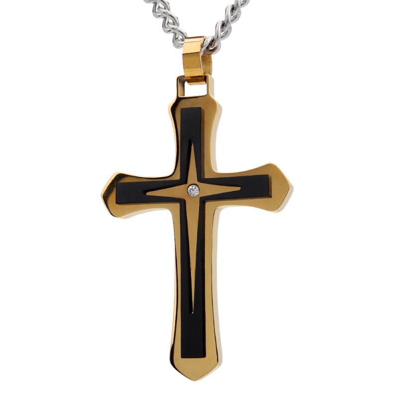 ステンレス クロスネックレス [n732-gold] | スタイルで探す,シンプル